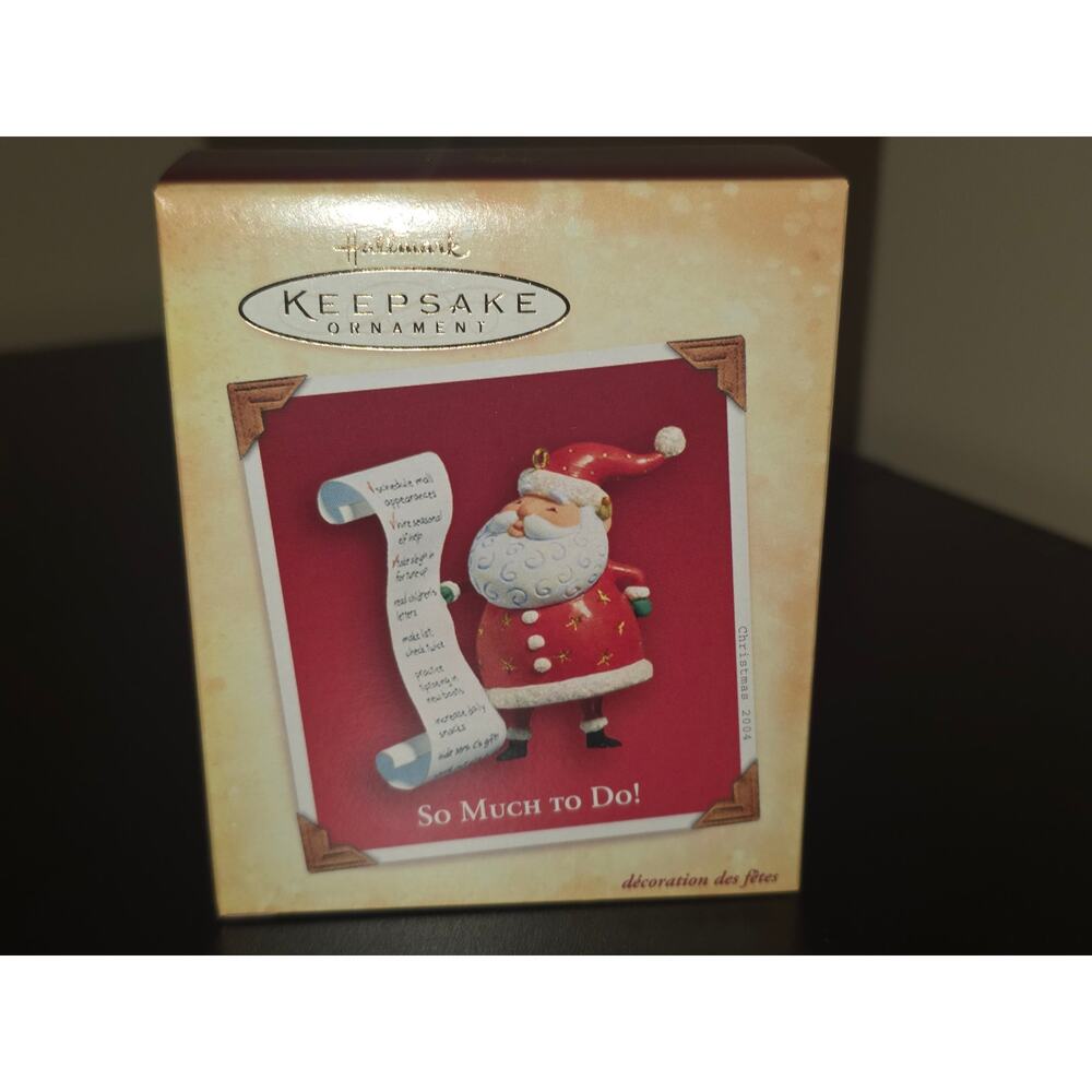 Hallmark Keepsake “So Much to‎ Do!” Santa Christmas Ornament 2004 New
